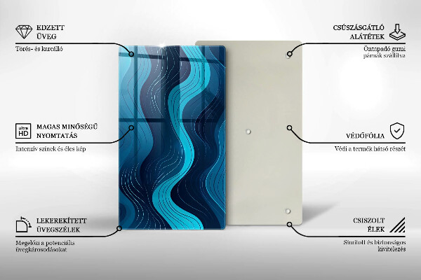 Steklena podloga za rezanje Abstraktni valovi