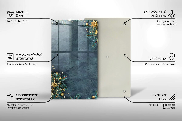 Steklena podloga za rezanje božični okraski