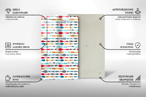 Steklena podloga za rezanje Ilustracija žlice