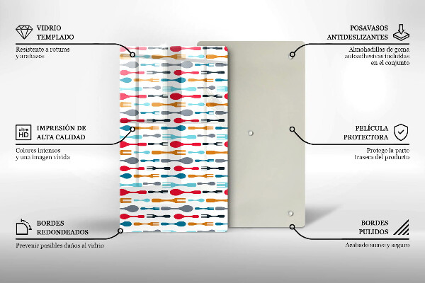 Steklena podloga za rezanje Ilustracija žlice