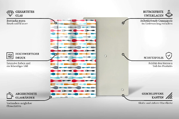 Steklena podloga za rezanje Ilustracija žlice