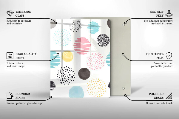 Steklena podloga za rezanje Ilustracija žlice