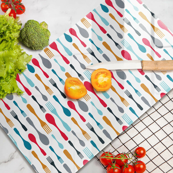 Steklena podloga za rezanje Ilustracija žlice