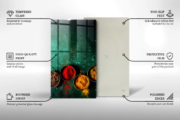 Steklena podloga za rezanje Orientalske začimbe