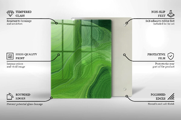 Steklena podloga za rezanje Kristali soli
