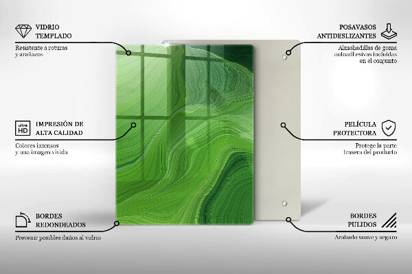 Steklena podloga za rezanje Kristali soli