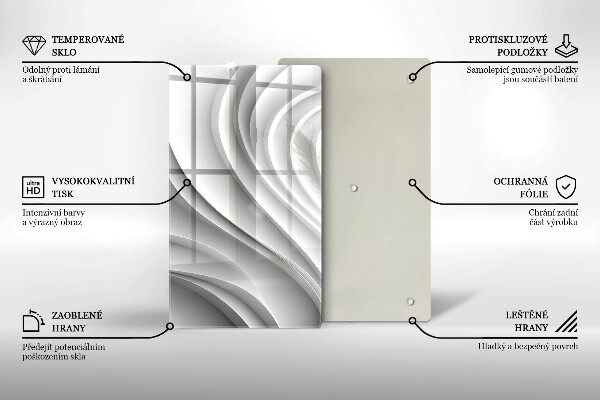Steklena podloga za rezanje Geometrijske črte