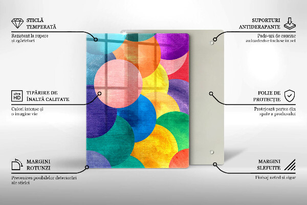 Steklena podloga za rezanje Geometrijske črte