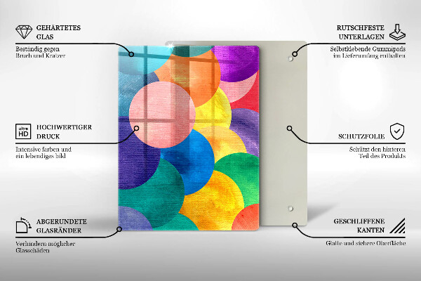 Steklena podloga za rezanje Geometrijske črte