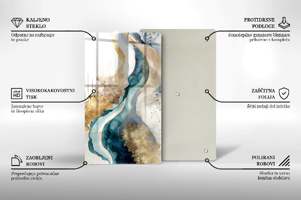 Steklena podloga za rezanje Barvit marmor