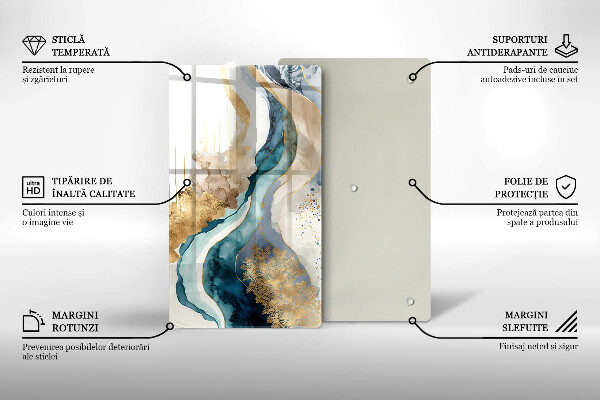 Steklena podloga za rezanje Barvit marmor