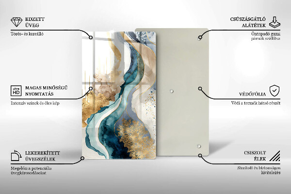 Steklena podloga za rezanje Barvit marmor