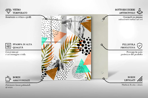 Steklena podloga za rezanje Modri in zlati marmor