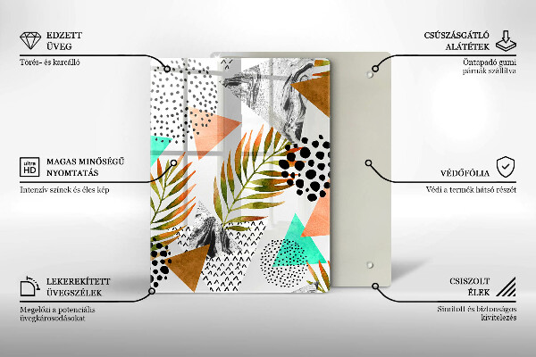 Steklena podloga za rezanje Modri in zlati marmor