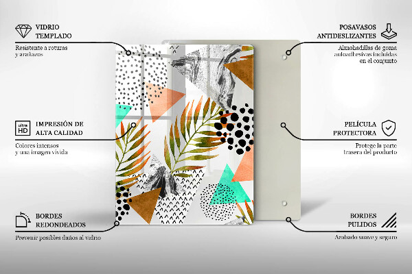 Steklena podloga za rezanje Modri in zlati marmor