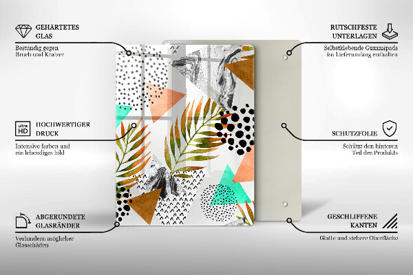 Steklena podloga za rezanje Modri in zlati marmor