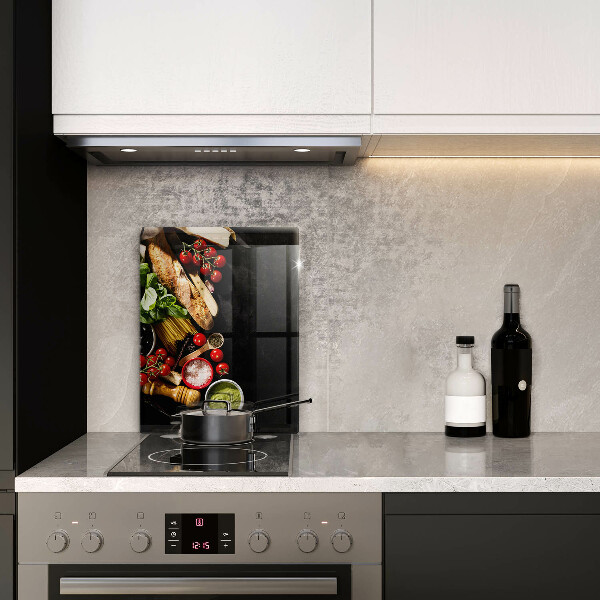 Steklena podloga za rezanje Italijanske sestavine in začimbe