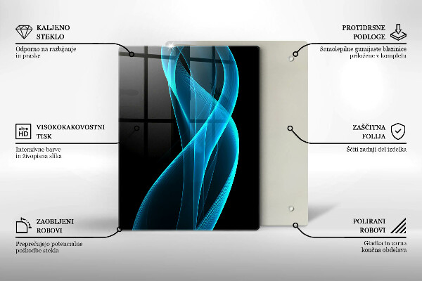 Steklena podloga za rezanje Češnje od blizu