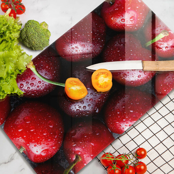 Steklena podloga za rezanje Češnje od blizu