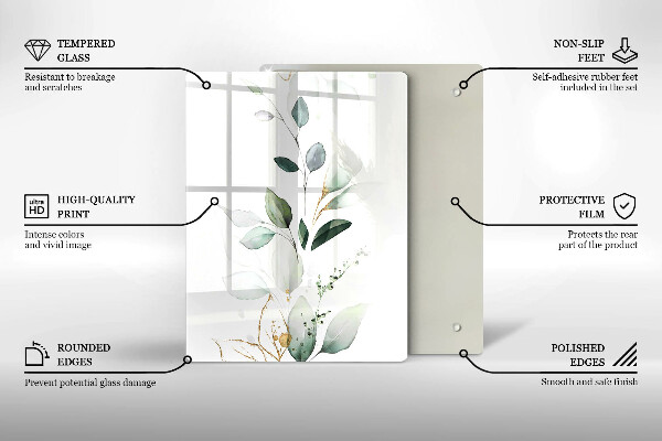 Steklena podloga za rezanje Zelene buče