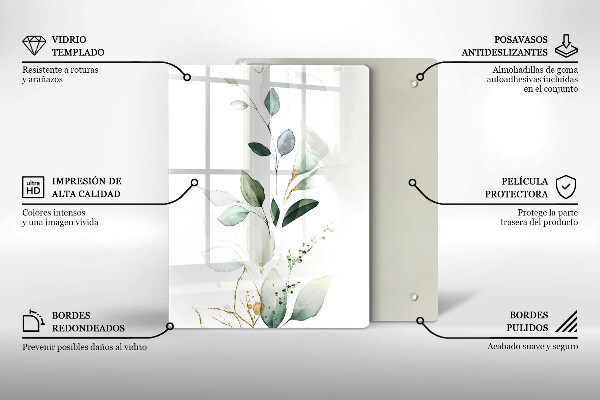 Steklena podloga za rezanje Zelene buče