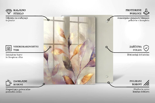 Steklena podloga za rezanje Zelenjava na mizi
