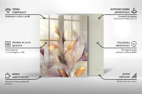 Steklena podloga za rezanje Zelenjava na mizi