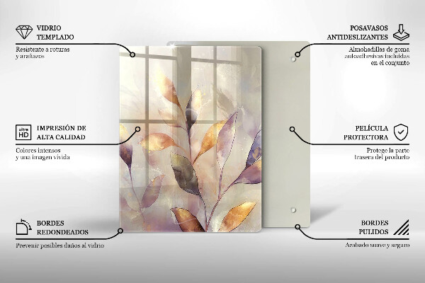 Steklena podloga za rezanje Zelenjava na mizi