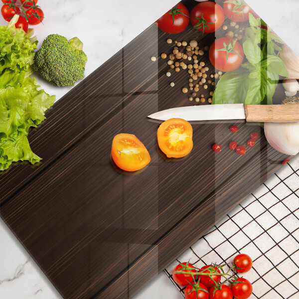 Steklena podloga za rezanje Zelenjava na mizi