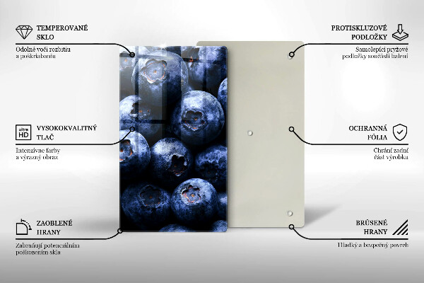 Steklena podloga za rezanje Jagode od blizu