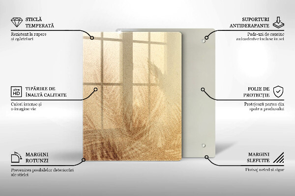 Steklena podloga za rezanje Orehi na belem ozadju