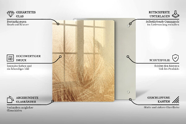 Steklena podloga za rezanje Orehi na belem ozadju