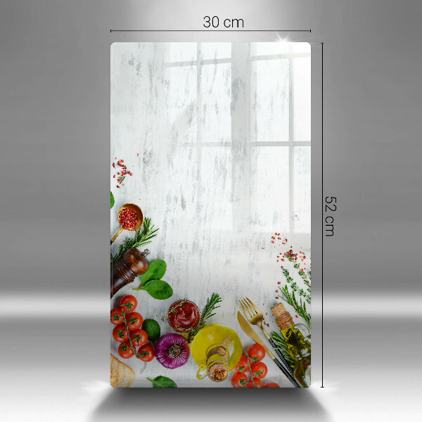 Steklena podloga za rezanje Zelenjava in začimbe