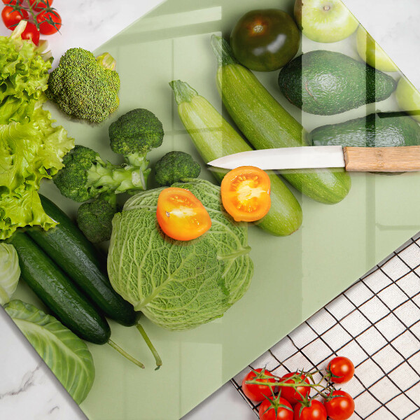 Steklena podloga za rezanje Zeleno sadje in zelenjava