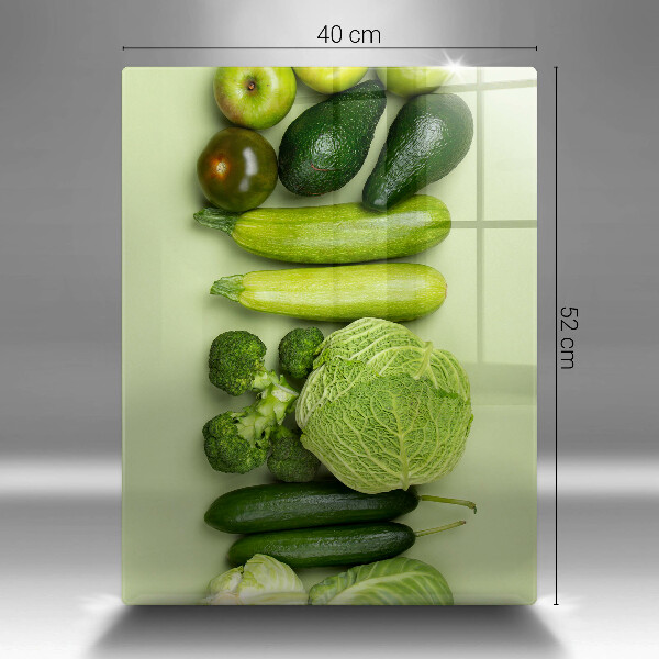 Steklena podloga za rezanje Zeleno sadje in zelenjava