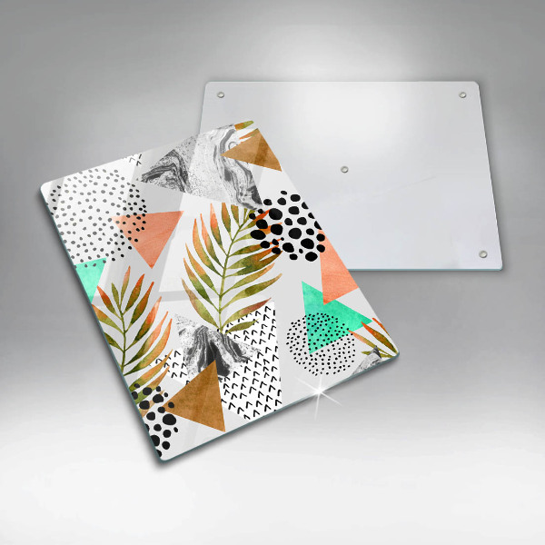 Steklena podloga za rezanje Boho vzorec listov