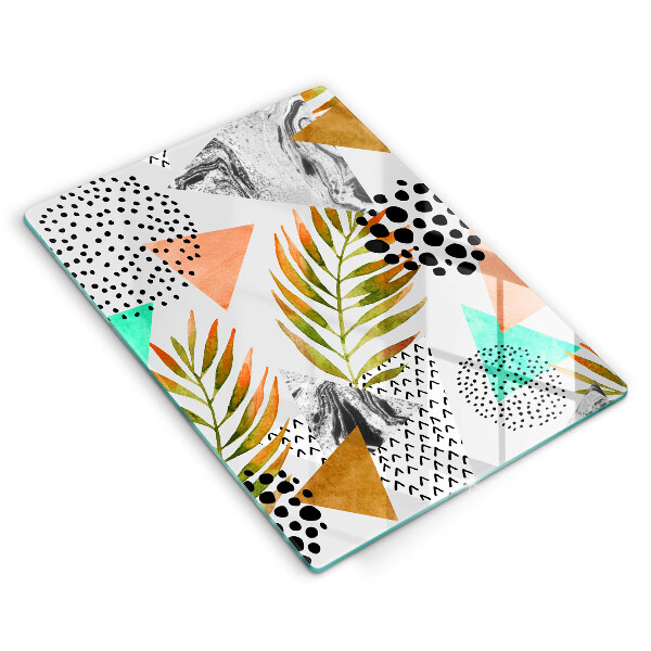 Steklena podloga za rezanje Boho vzorec listov