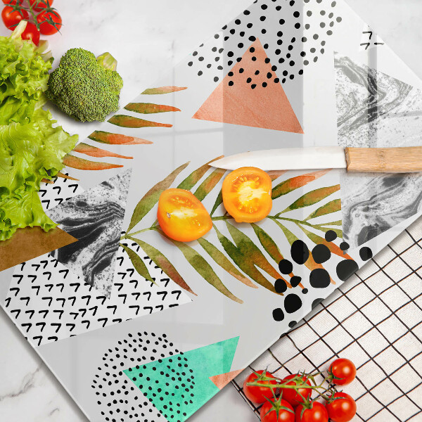 Steklena podloga za rezanje Boho vzorec listov