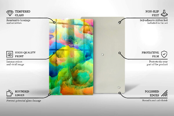 Steklena podloga za rezanje Barvita abstrakcija