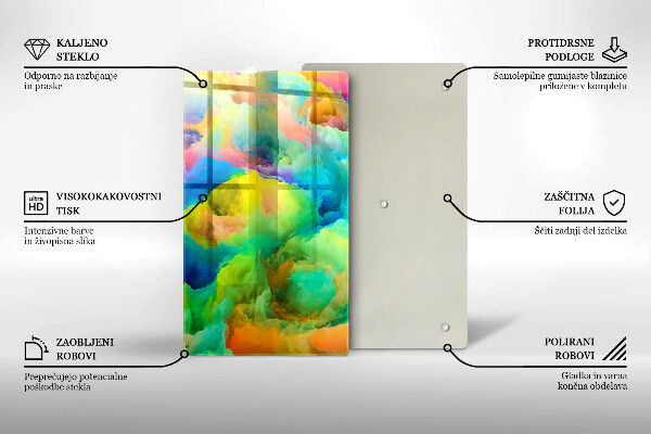 Steklena podloga za rezanje Barvita abstrakcija