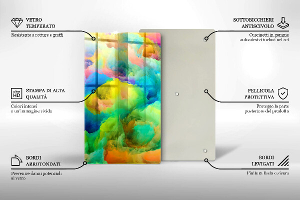 Steklena podloga za rezanje Barvita abstrakcija
