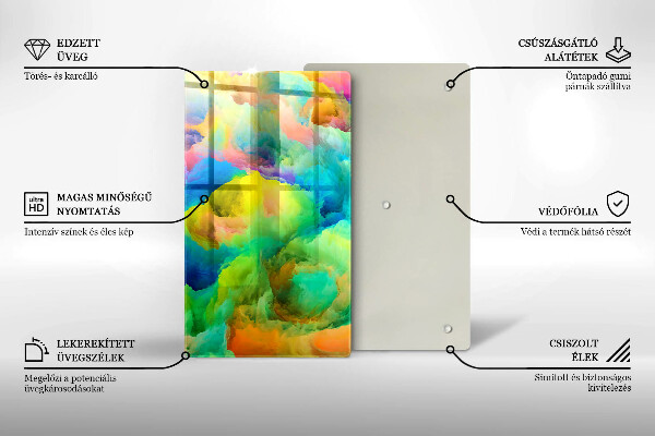 Steklena podloga za rezanje Barvita abstrakcija