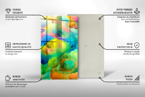 Steklena podloga za rezanje Barvita abstrakcija