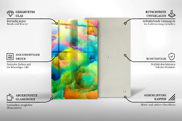 Steklena podloga za rezanje Barvita abstrakcija