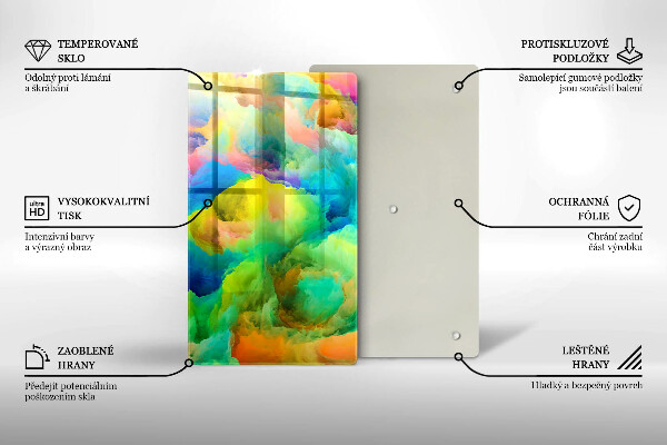 Steklena podloga za rezanje Barvita abstrakcija