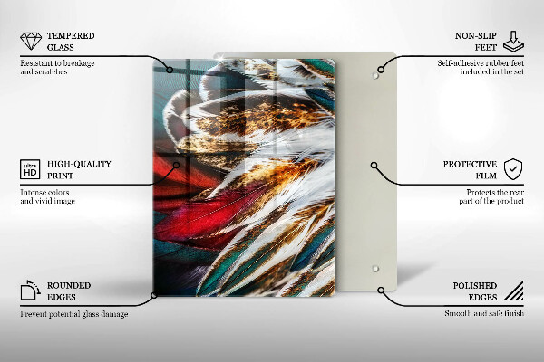 Steklena podloga za rezanje Barvita abstrakcija