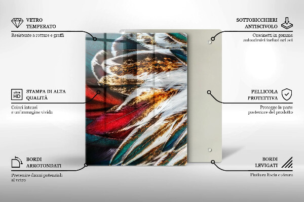 Steklena podloga za rezanje Barvita abstrakcija