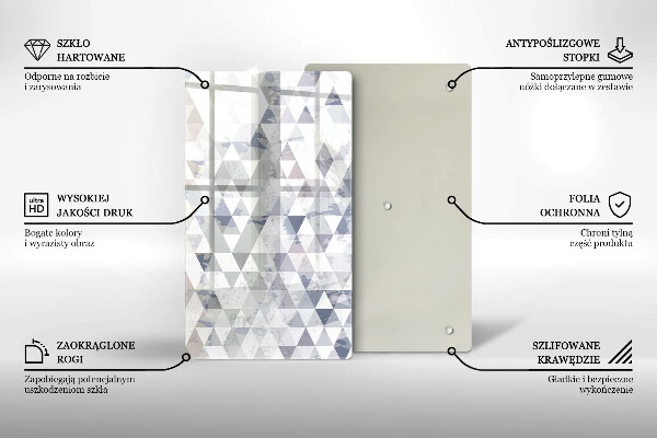 Steklena podloga za rezanje Vzorec trikotnikov