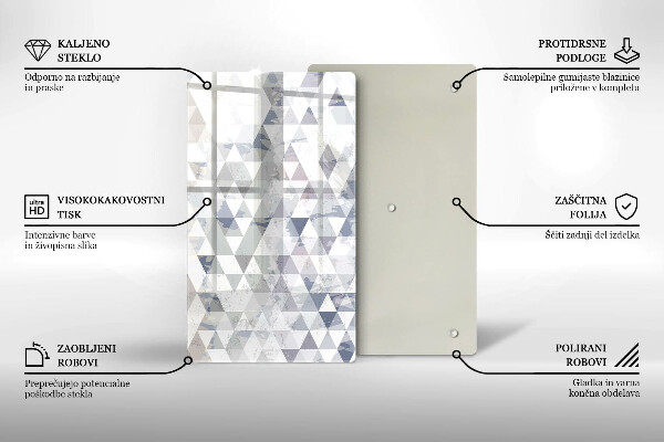 Steklena podloga za rezanje Vzorec trikotnikov