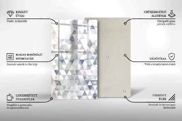 Steklena podloga za rezanje Vzorec trikotnikov